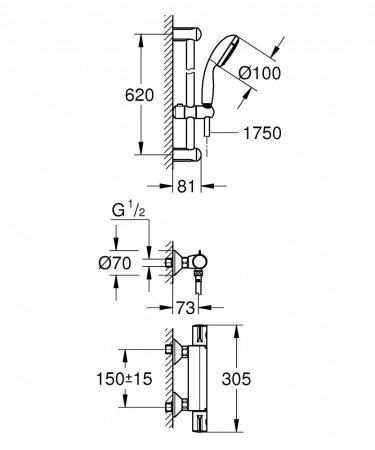 Термостат для душа Grohe Grohtherm 800 34565001 фото