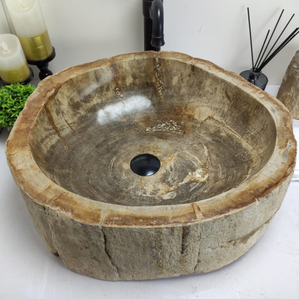 Накладная раковина из окаменелого дерева Fossil Basin OD-00428 (54*50*15) фото