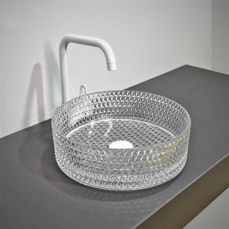 Накладная раковина из стекла Comforty GL01 00-00011840 36x36 прозрачная фото