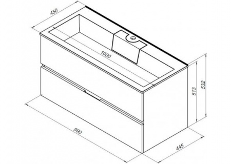 Тумба с раковиной Aquanet Алвита 100 00242608 фото