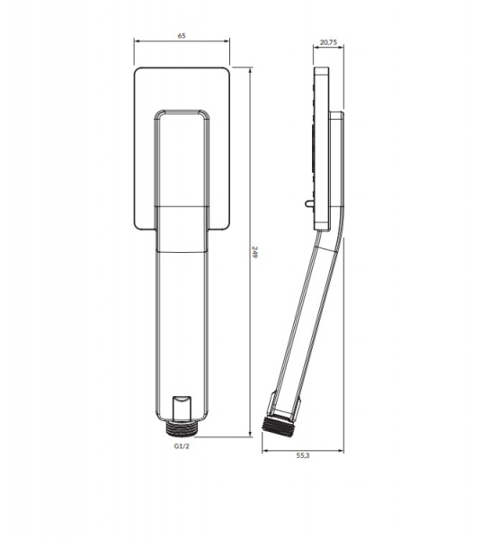 Душевая лейка Omnires Jimjim JIMJIM-RBL черный фото