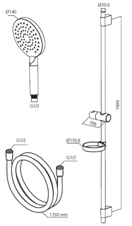 Душевой гарнитур Am.Pm Inspire F0150000 фото
