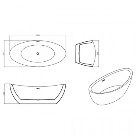 Акриловая ванна Vincea VBT-203 180x85 фото