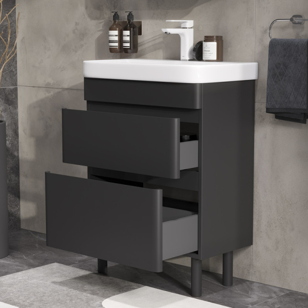 Тумба под раковину напольная EQUIL Eltoro 70 tnELTR70.2Y-03 черный софт фото