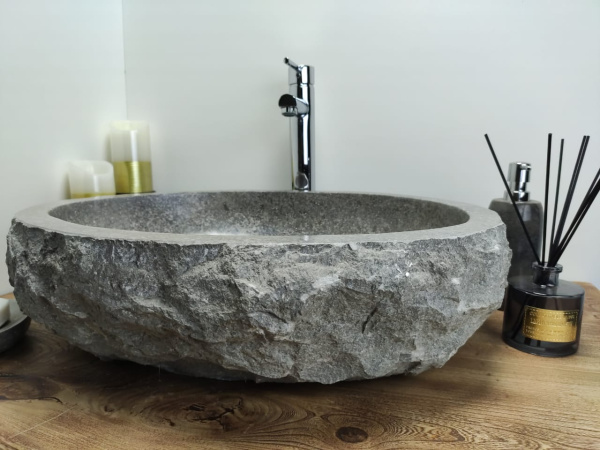 Накладная раковина из мрамора Erozy Grey EM-00354 (56*46*15см) фото