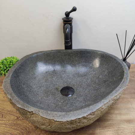 Накладная раковина из речного камня RS01169 (51*45*15) C20 фото