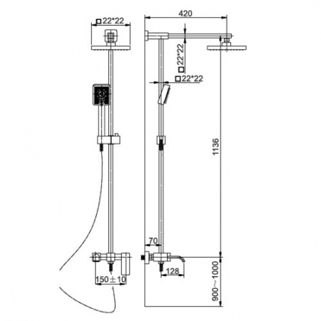 Душевая система (стойка) Kaiser SX-1113 фото