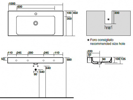 Подвесная раковина Kerasan Cento 3550bi*1 фото