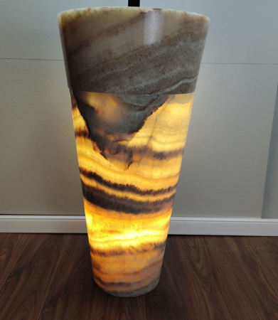 Раковина напольная из оникса Yellow ON-01355 (45*45*90) фото