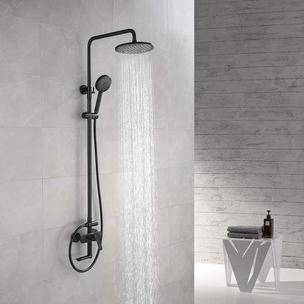 Душевая система Abber AF8316B Черный матовый фото