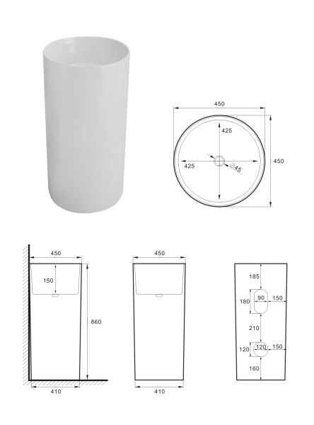 Напольная раковина SantiLine SL-4024 45x45 фото