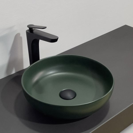 Накладная раковина Comforty 113MDG 00-00012223 36x36 темно-зеленая матовая фото