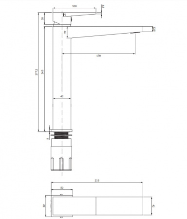 Высокий смеситель для раковины Omnires Fresh FR7112CR фото