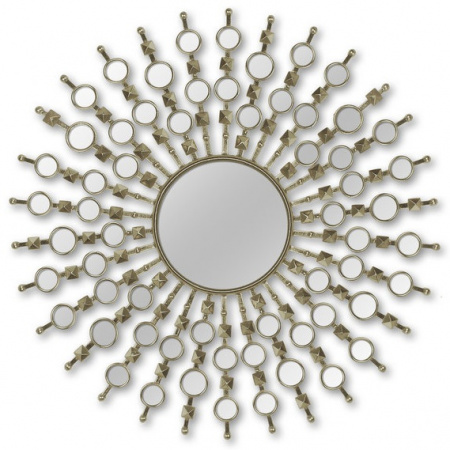 Зеркало-солнце в металлической раме Art-Zerkalo Bang Nickel MH2033NL 99x99 фото