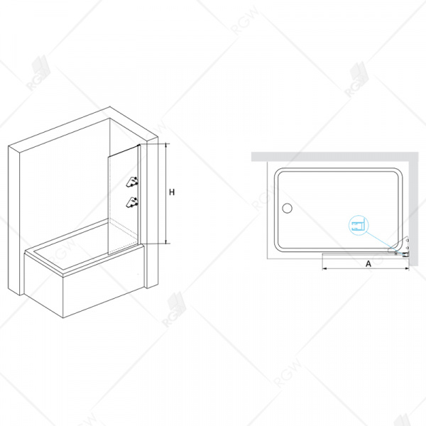 Шторка на ванну неподвижная RGW Screens SC-53 03115308-11 80 см прозрачное стекло фото
