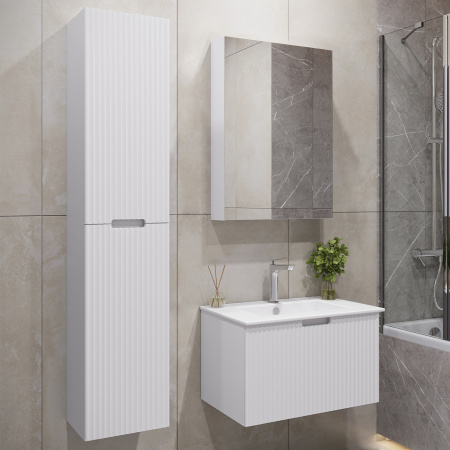 Тумба с раковиной Comfortу Муром-70П 00-00022457CF белая матовая фото
