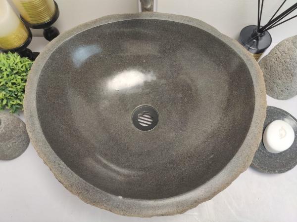 Накладная раковина из речного камня RSM0629 (45*41*15) фото