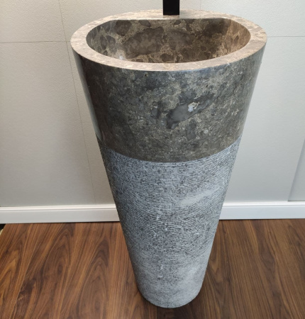 Раковина напольная из мрамора Grey MN-01349 (40*40*90) фото