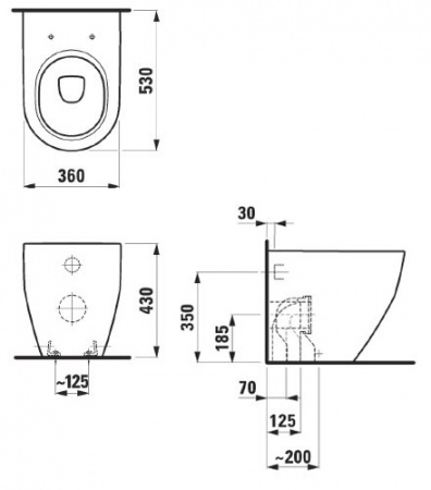 Унитаз приставной Laufen Pro 8.2295.2.000.000.1 фото