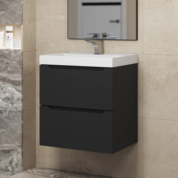 Тумба под раковину Uperwood Tanos 50 2930205148 черная матовая фото