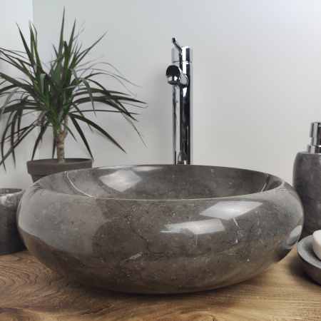 Раковина из мрамора Indo Donut Black Small DM-00185 фото