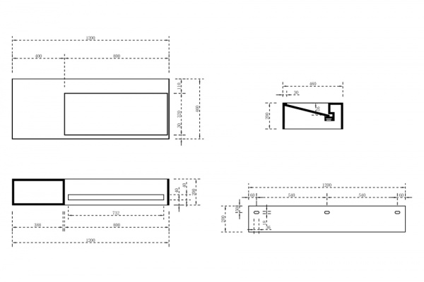 Раковина подвесная Abber Stein AS2640-1.2 L 120x46 белая матовая фото