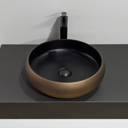 Накладная раковина Comforty 7865000-00012230 41x41 медь/черная фото