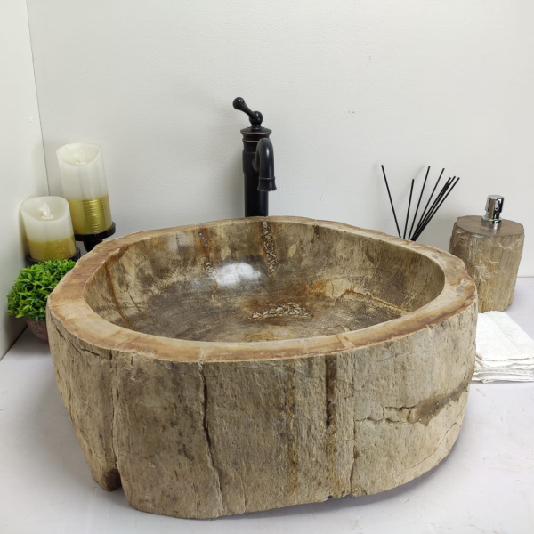 Накладная раковина из окаменелого дерева Fossil Basin OD-00428 (54*50*15) фото