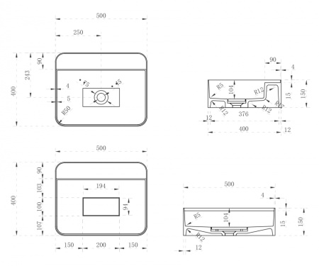 Раковина подвесная Abber Stein AS2626 50x40 белая матовая фото