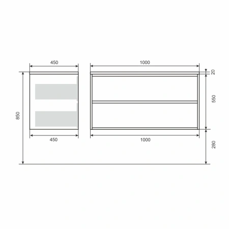 Тумба под раковину Uperwood Next 100 3930205159 белая/графит фото