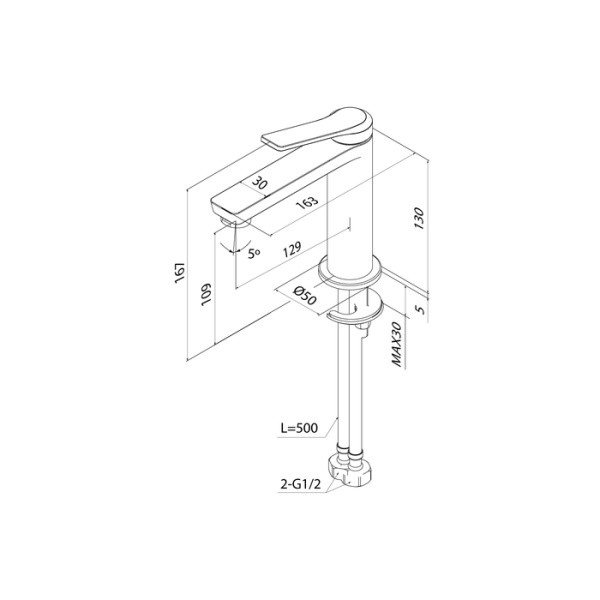 Смеситель для раковины Iddis Parker PARBL00i01 черный матовый фото