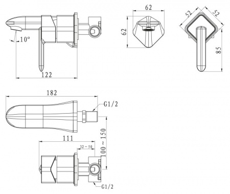 Смеситель для раковины BelBagno Crystal CRY-BCM-CRM фото