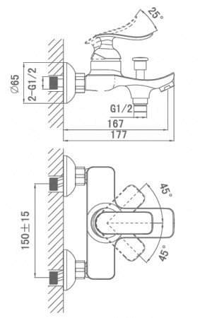 Смеситель для ванны с душем D&K Liszt Bayern DA1233201 фото