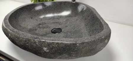 Накладная раковина из речного камня RS0836 (60*50*15) фото