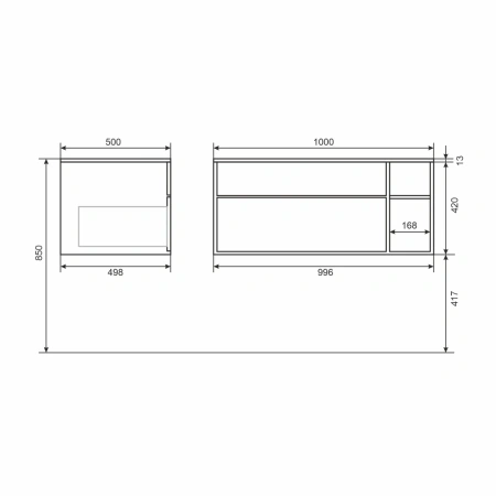 Тумба под раковину Uperwood Lotus 100 39340205464 черная фото