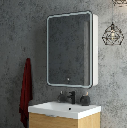 Зеркало-шкаф Art&Max Platino AM-Pla-550-800-1D-L-DS-F 55x80 белый L фото