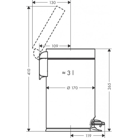 Мусорное ведро для ванной Hansgrohe AddStoris 41775670 черная матовая фото