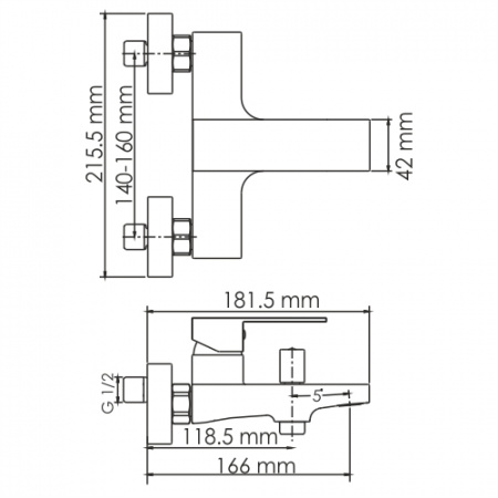 Смеситель для ванны с душем WasserKRAFT Abens 2001 фото