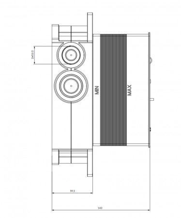 Элемент скрытого монтажа на 2 выхода Omnires Y BOXTE2F фото