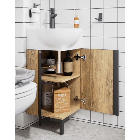 Тумба под раковину угловая Aqwella Porto 45 POR0104DB дуб балтийский фото