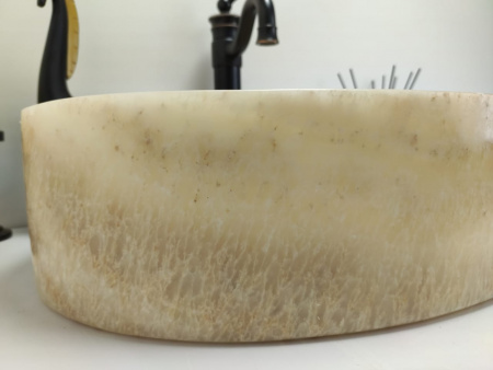 Накладная раковина из оникса Indo Oval Yellow OY-00353/1 фото