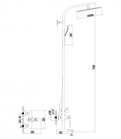 Душевая система (стойка) Lemark Melange LM4962CW фото