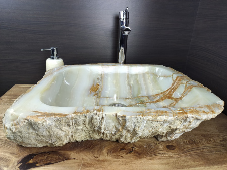 Накладная раковина из оникса Indo Erozy Green XL EO-00058 фото