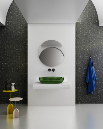 Накладная раковина Abber Kristall AT2801Emerald 60x40 зеленая фото