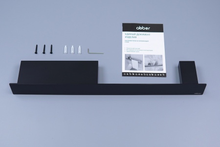 Полка с полотенцедержателем Abber Nischen AN3011MB черная матовая фото