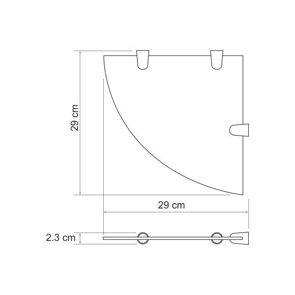 Полка стеклянная угловая WasserKRAFT K-533BLACK черная матовая фото