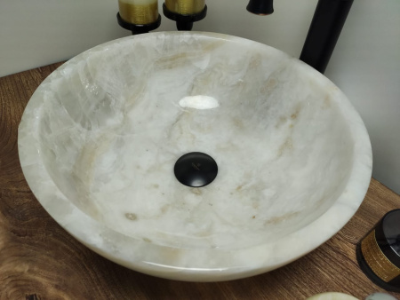 Накладная раковина из оникса Indo Bowl Yellow Small TinLip BO-00310 фото