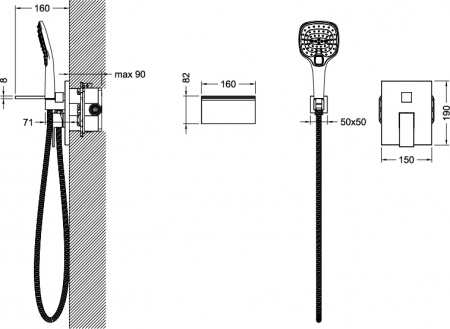 Смеситель для ванны и душа с изливом Timo Selene 2064/00YSM фото