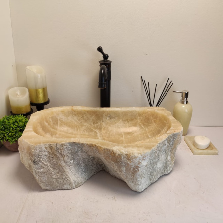 Накладная раковина из оникса Erozy Yellow EO-00672 (53*34*15см) фото