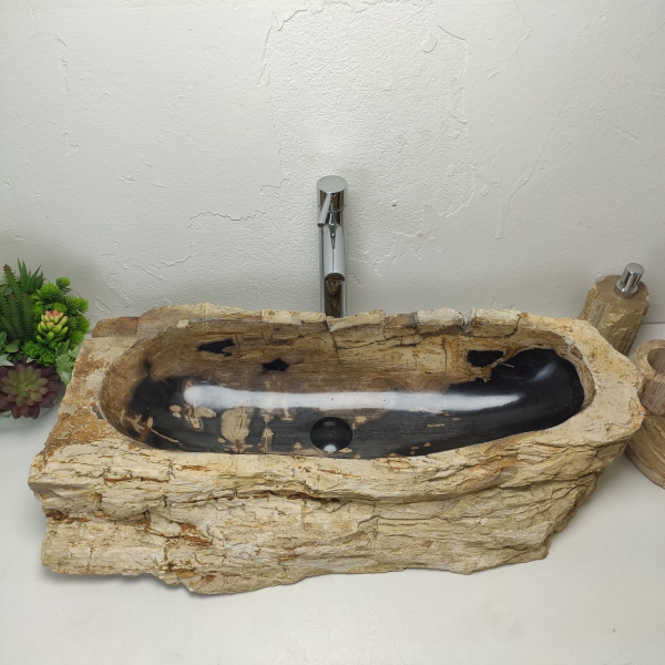 Накладная раковина из окаменелого дерева Fossil Basin OD-01333 (87*44*17) фото